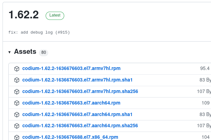 VSCodium release files