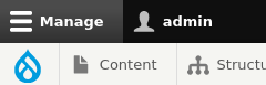 Drupal toolbar - Content