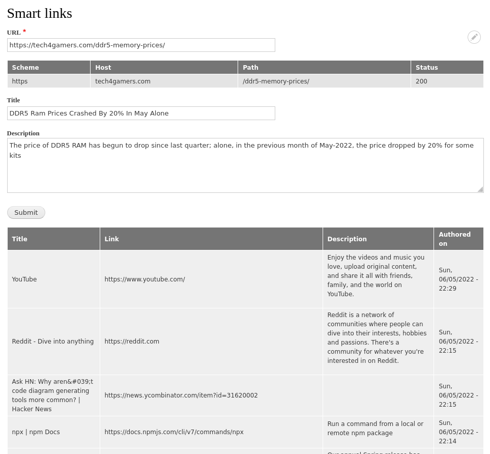Smart Links development