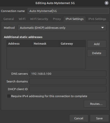 Mint network settings for dnsmasq